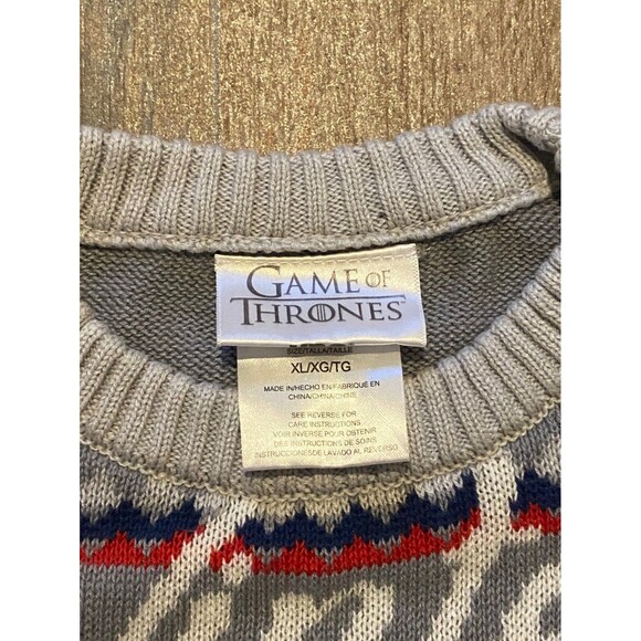 Game of Thrones Winter is Here White Wolf Ugly Christmas Sweater Women’s XL - Picture 4 of 7